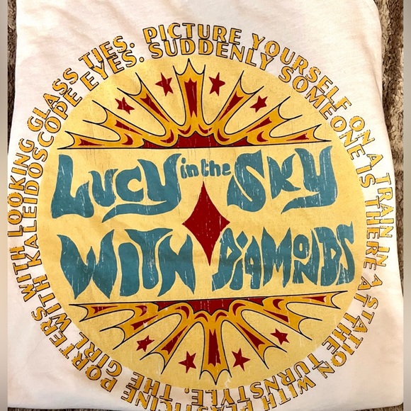 Lucy in the Sky With Diamonds 3/4 sleeve, By Wet Cats, multiple sizes - Picture 2 of 7